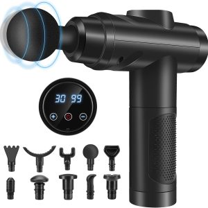 Massage Gun Deep Tissue, Muscle Percussion Massager with 30 Speeds Quiet Hand Massagers with LCD